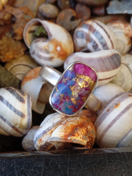 Silberring mit violettem Türkis (925er Silber)