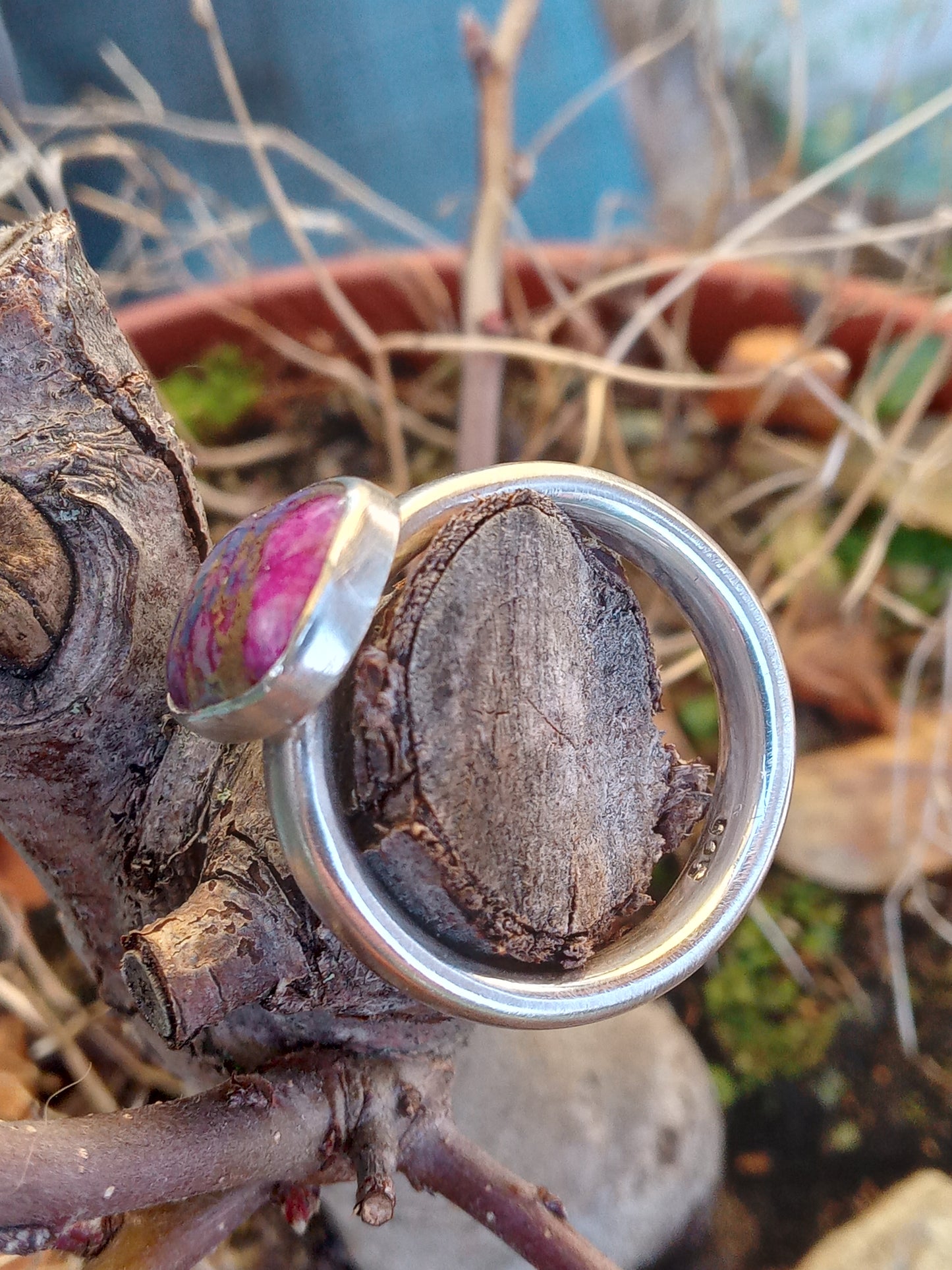 Silberring mit violettem Türkis (925er Silber)