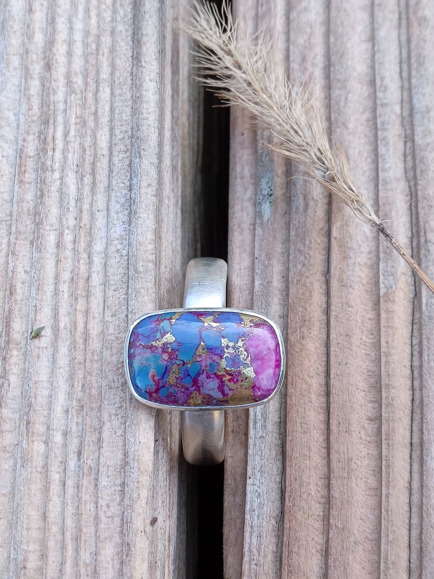 Silberring mit violettem Türkis (925er Silber)