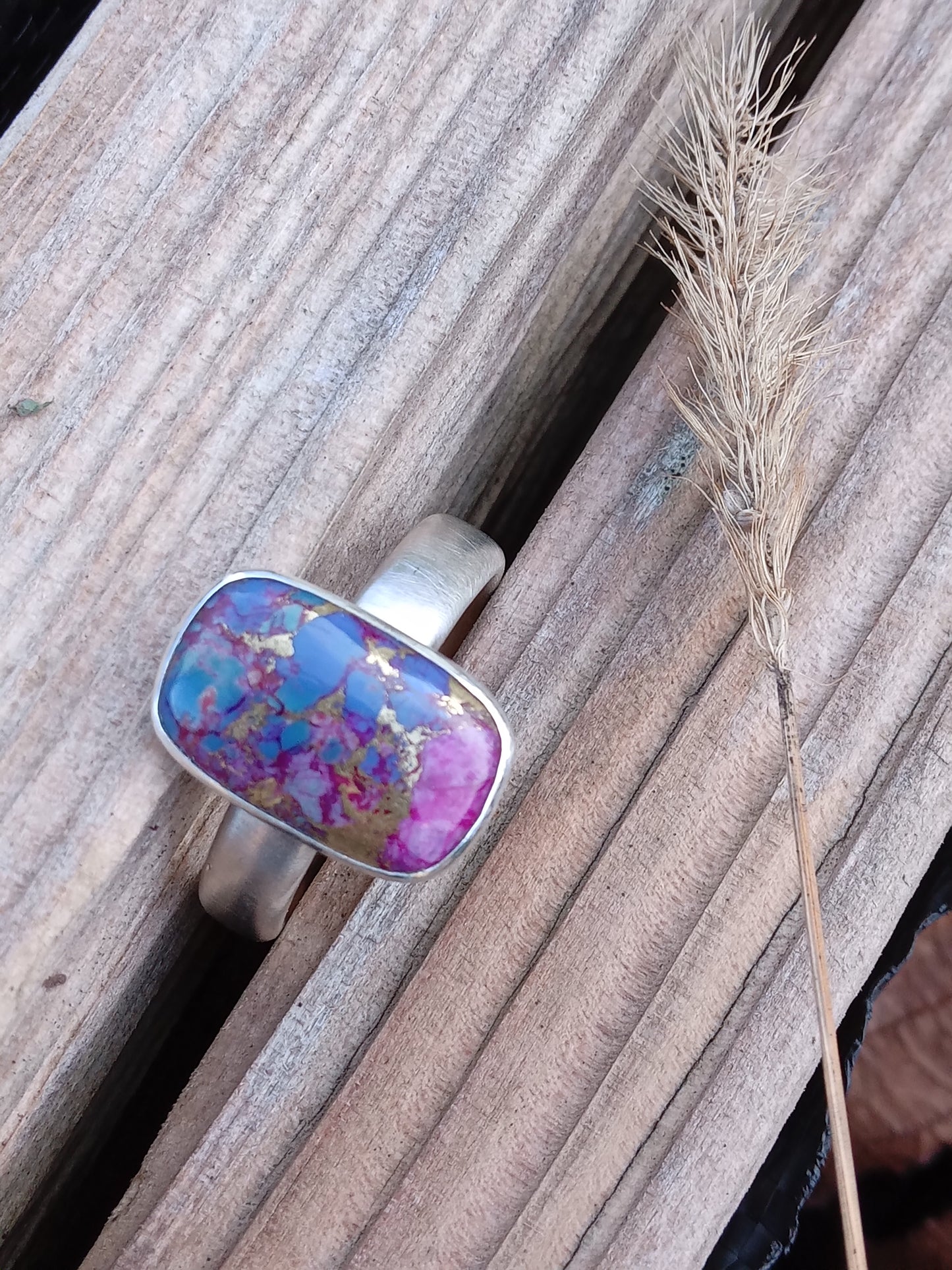 Silberring mit violettem Türkis (925er Silber)