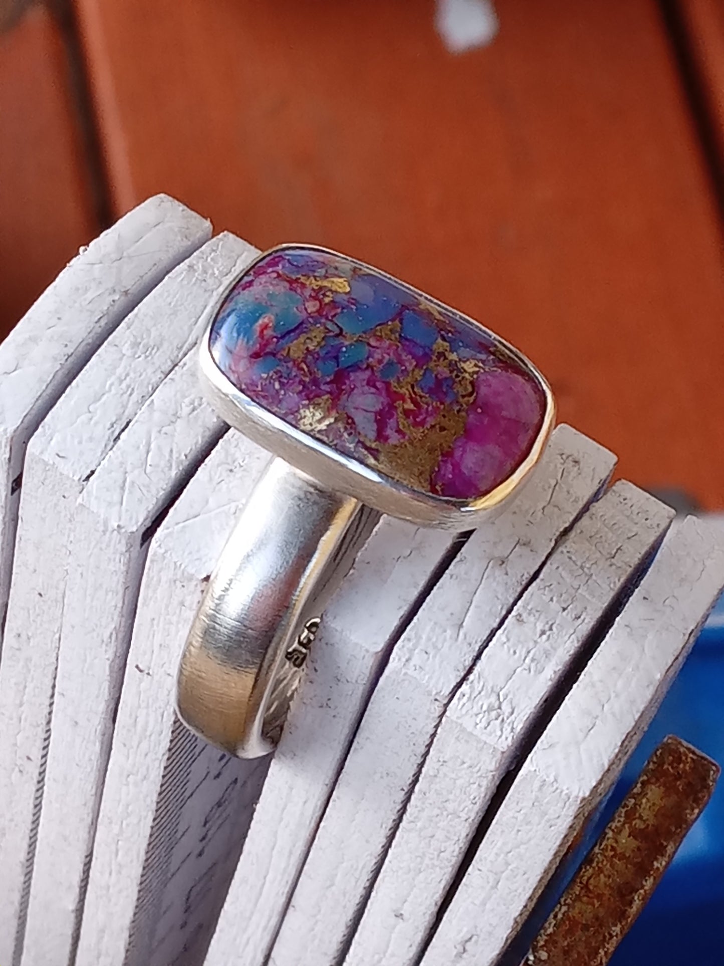 Silberring mit violettem Türkis (925er Silber)
