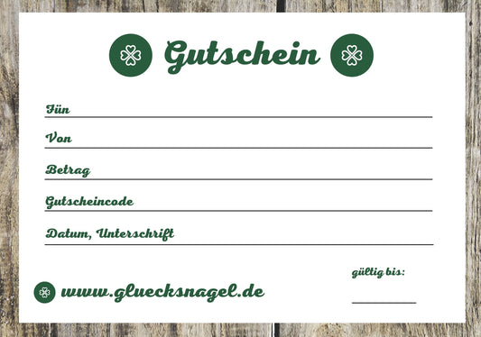 Glücksnagel - Geschenkgutschein