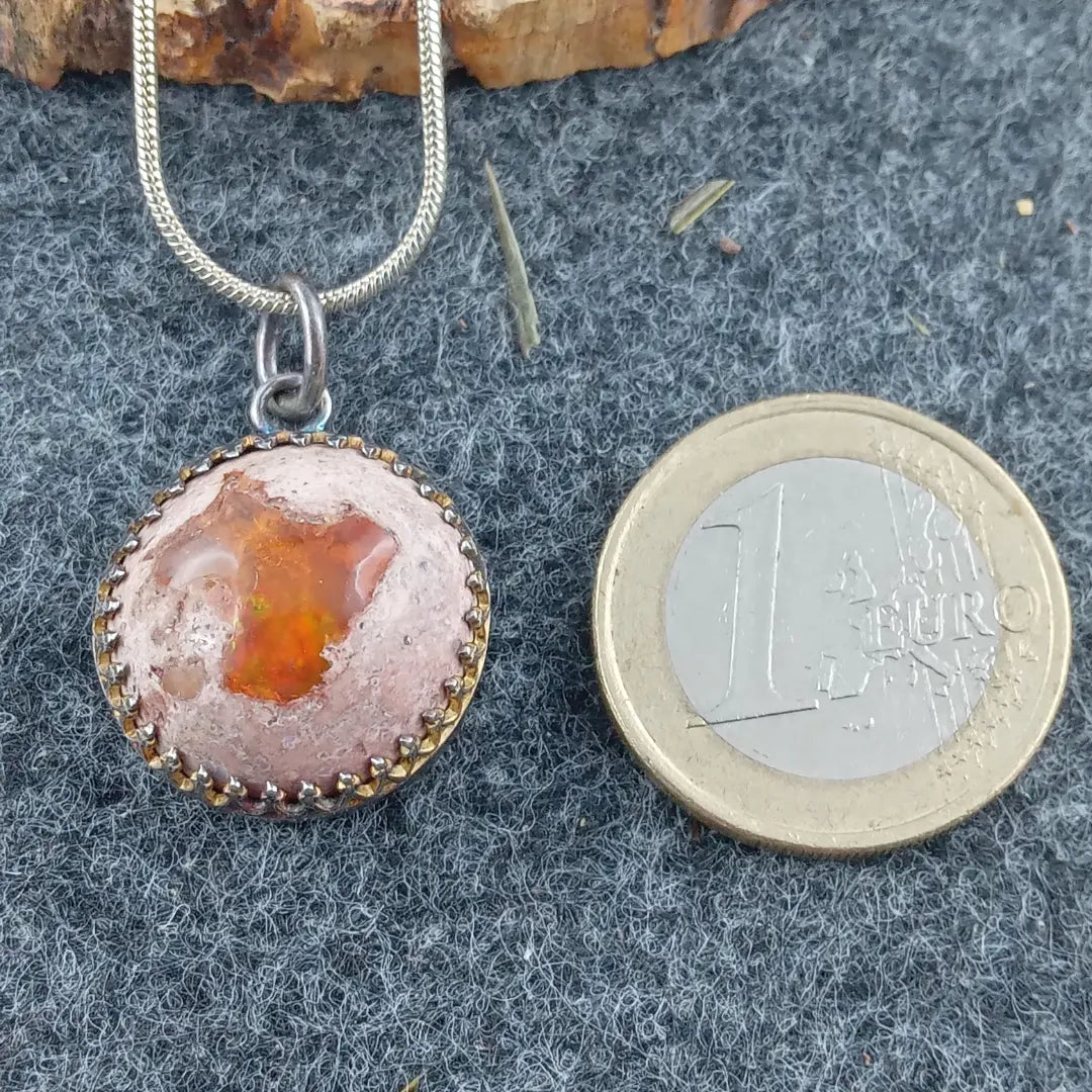 Anhänger mit mexikanischem Feueropal (925er Silber)