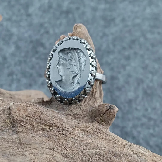 Silberring mit Gemme (925er Silber)