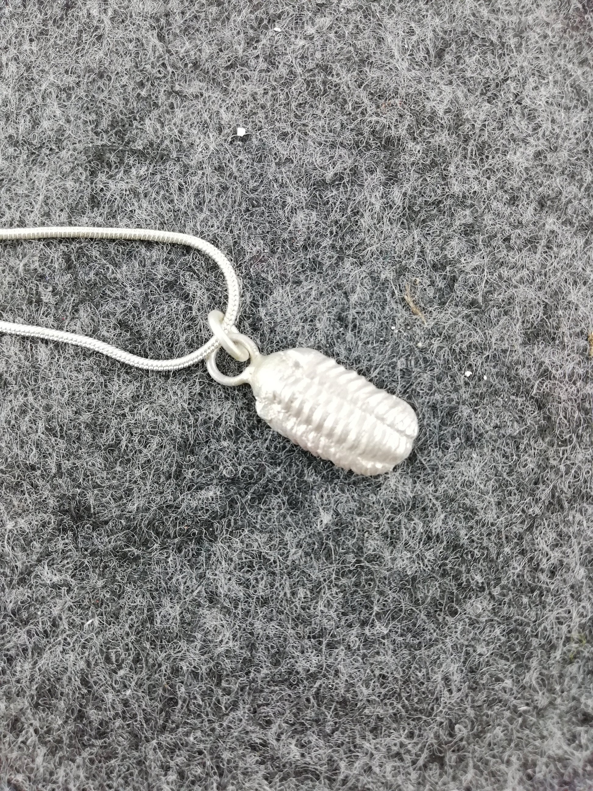 Beautiful necklace with trilobite made of 925 silver